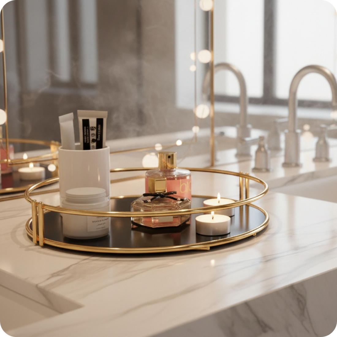 Round Makeup organizer cosmetic shelf